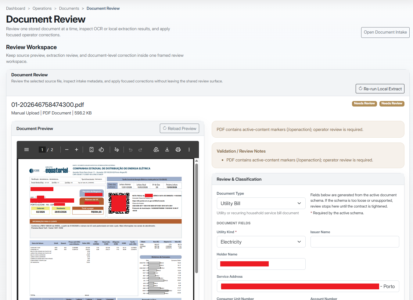 CRX•Money document review workspace