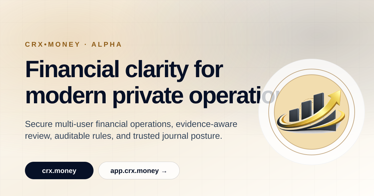 CRX•Money website application preview